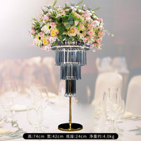 Centres de Table et Décorations de Mariage Supports Floraux en Métal Support de Toile de Fond Affichage Haut Piédestal de Lustre Pendentif en Acrylique