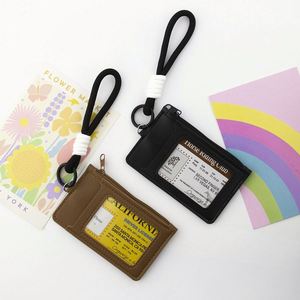 Cute Solid Color <b>Wallet</b> & Coin Purse With Wrist Strap Portable Card Holder Unisex Zipper Leather <b>Small</b> Bag - Product Image 2
