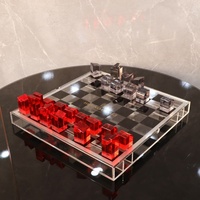 Jeu d'échecs en acrylique, logo de marque personnalisé, plateau de jeu d'échecs en acrylique, jeu de plein air, vente en gros d'usine