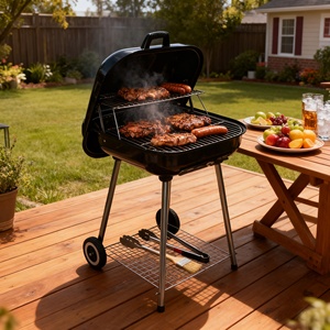 محمولة مع غطاء في الهواء الطلق مع عجلات فحم فحم محمول لحديقة التخييم - Product Image 4