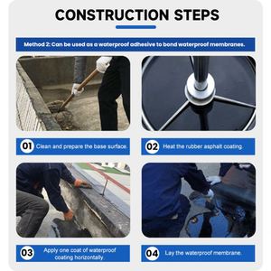 Non Curing <b>Rubber</b> Asphalt Waterproof Coating Manufacture Wholesale Non-cured <b>Rubber</b> Asphalt for Concrete Roof - Product Image 4