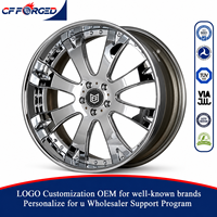 Jantes forgées de luxe 22, 24, 26 pouces, entièrement chromées, 6x139.7, à double rayon, à déport profond, en 2 pièces pour Chevrolet Silverado