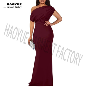 Avrupa amerikan zarif off-omuz kolsuz High-End resmi parti elbise sınır ötesi yaz koleksiyonu fransız tarzı uzun - Product Image 3