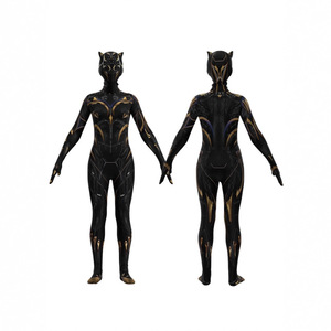 Costume de cosplay Panthère Noire pour enfants, combinaison musclée, tenue de héros Marvel pour jeu de rôle anime, 8-13 ans, polyester, style urbain - Product Image 2