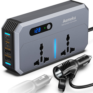 Adaptateur onduleur de puissance pour <span class=keywords><strong>camping</strong></span> extérieur 200W, <span class=keywords><strong>chargeur</strong></span> de batterie de véhicule, onduleur intelligent <span class=keywords><strong>12V</strong></span> 24V <span class=keywords><strong>DC</strong></span> vers AC 220V pour voiture - Product Image 1