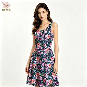 Vestido sin mangas con estampado floral personalizado Meiyang, vestido <span class=keywords><strong>de</strong></span> verano, vestido acampanado <span class=keywords><strong>de</strong></span> línea A, vestido tipo pinafore, ropa <span class=keywords><strong>de</strong></span> <span class=keywords><strong>mujer</strong></span> - Product Image 4