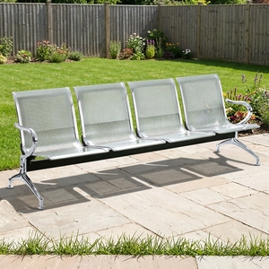 เก้าอี้พักคอยสนามบิน 4 ที่นั่ง โครงเหล็กโครเมียมคุณภาพสูง ทำจากสแตนเลส - Product Image 1