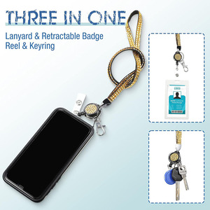 Sangle Lanière Id Bling Cristal Strass Diamant Rétractable <span class=keywords><strong>Cou</strong></span> Badge Clés Titulaire Téléphone Id Nom Travail Carte Bobine Clip <span class=keywords><strong>Porte</strong></span>-clés - Product Image 4