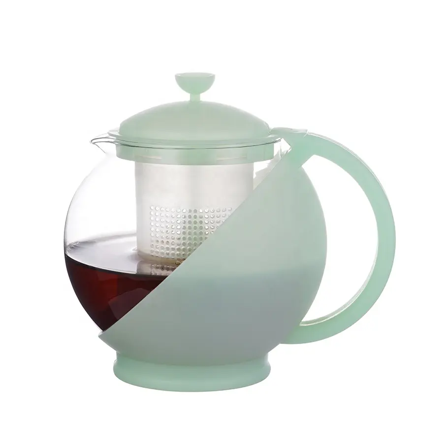 750ml multi-coloured simple hand-brewed filtered glass teapot with remove infuser