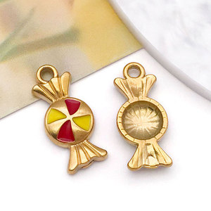 Custom DIY 14k 18k PVD Gold Plated Jewelry 316L Stainless Steel <b>Bracelet</b> Kawaii Bulk Rainbow Candy Charms for <b>Bracelet</b> Necklace - Product Image 6