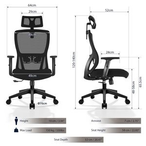 Silla Ejecutiva Moderna de Respaldo Alto, la Mejor Silla de Oficina Ergonómica de Malla con Reposacabezas - Product Image 4