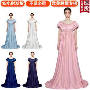Vestido Largo de Satén para Mujer, Estilo Medieval Retro, para Representaciones Escénicas, Marca Bridgeton - Product Image 3