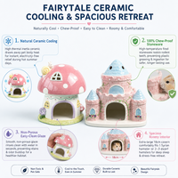 Abri en céramique pour hamster, maison d'été rafraîchissante avec compartiment isotherme, pour hamster syrien, pygmée et petits animaux de compagnie, décoration et accessoire de cage