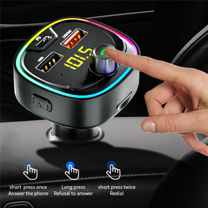 BT08D QC3.0 PD USB chargeur rapide transmetteur FM mains libres <span class=keywords><strong>voiture</strong></span> Charge Radio Audio compatible sans fil <span class=keywords><strong>voiture</strong></span> cerf-volant lumière LED MP3 - Product Image 6