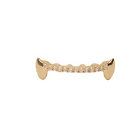Fournisseur en gros : Grillz Hip Hop à huit dents en forme de goutte d'eau pour dents inférieures, plaqué or, accessoires dentaires, Halloween, Punk, Hip Hop