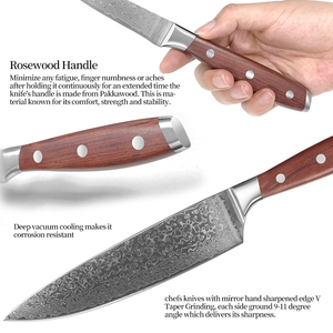 IOKO 67-Layer Dao Bếp trưởng thép Damascus Bếp trưởng đã đặt Rosewood xử lý dao nhà bếp Damascus - Product Image 4