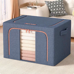 Steel Frame <strong>Storage</strong> Box Fabric Durable Large Foldable Portable Closet Organizer for Home <strong>Storage</strong> <strong>Clothes</strong> Wholesale Available - Product Image 4