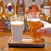 Verre à bière en plastique incassable, réutilisable et portable de 420 ml, design classique, transparent, pour hôtel, fête, restaurant