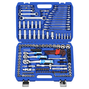 Juego de herramientas de reparación, caja azul con mango curvado de 72 dientes, funda de Llave de trinquete, 108 unidades - Product Image 1