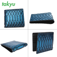Portefeuille de luxe à motif python pour femmes et hommes, porte-cartes en cuir véritable
