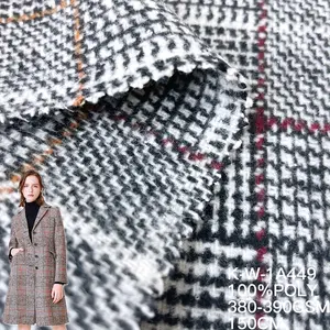Traje de tejido de lana de tweed para mujer, tela polar de poliéster cepillado, material de ropa de lujo para abrigo, gran oferta