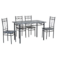 Nouveau design en métal à manger ensemble 1 table à manger et 4 chaises de salle à manger DS-613PB