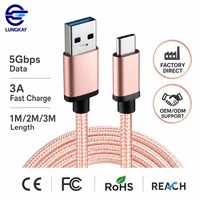 Cable USB 3.2 Gen 1 Tipo C, Resistente y Blindado, 5Gbps, Sincronización de Datos de Alta Velocidad, Cable de Carga Rápida de 3A para PLC, Medicina, CNC, Robótica