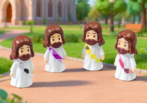 Statues miniatures 3D de Jésus mignonnes, figurines en résine artisanales de collection, décoration religieuse chrétienne pour la maison et le bureau, cadeaux spirituels, vente en gros - Product Image 2