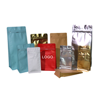 Impresión personalizada de plástico reciclable Ziplock mate negro azul con cremallera bolsas de plástico de pie bolsas de café