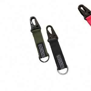 Wholesale Tactical Gear Clip Band <b>Key</b> <b>Chain</b> Nylon Belt Black Tactical Climbing Jacquard Keychain - Product Image 1