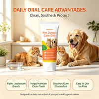 Gel de soin buccal pour animaux de compagnie Waylemo pour chiens et chats, nettoyage des dents, réduction de la plaque dentaire, inhibition des bactéries, rafraîchissement de l'haleine, usage quotidien, 60 ml