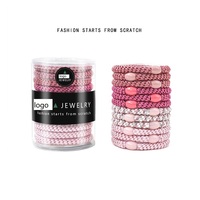 Élastiques à cheveux pour enfants, coloris bonbon, style serviette douce, avec boucle de maintien, moulés par soufflage, pour petites filles
