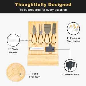 <span class=keywords><strong>Plateau</strong></span> de fromages en bois de bambou naturel personnalisé avec accessoires Ensemble de planche à <span class=keywords><strong>fromage</strong></span> et couteau pour <span class=keywords><strong>charcuterie</strong></span> avec <span class=keywords><strong>plateau</strong></span> à <span class=keywords><strong>fromage</strong></span> - Product Image 3