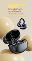 Auriculares Inalámbricos con Clip para Oreja TWS, Bluetooth 5.3, Cancelación de Ruido ANC, Pantalla LED, Auriculares Deportivos Impermeables con Micrófono