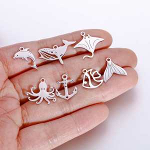 จี้ห้อยคอ สร้อยข้อมือ อุปกรณ์ทำเครื่องประดับ DIY สแตนเลส รูปหางปลา โลมา วาฬ ปลาดาว - Product Image 2