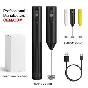 <b>Portable</b> Automatic Mixer Electric Milk Frother for <b>Coffee</b> Handheld Electric Stainless Steel Milk Foamer <b>Maker</b> With Base - Product Image 2