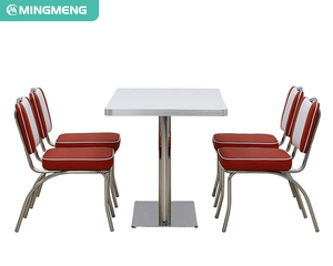 Mobili moderni caffè quadrati comodi tavoli <span class=keywords><strong>ristorante</strong></span> sedie stand PU posti a sedere in legno massiccio set da pranzo ristoranti - Product Image 5