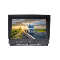 Système de moniteur grand angle à vision frontale 9 pouces | Prise d'aviation à 4 broches | Caméra de recul 3 canaux à atténuation automatique 1080P pour camion, bus, camping-car