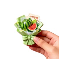Magnet Kulkas 3D Relief Resin, Papan Pesan Motif Buah & Bunga Kreatif, Barang Dekoratif Tersedia