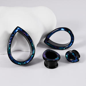 Gouttelettes de coquille de couleur mélangée transfrontalière cuivre oreillette perforation acier diamant Flash bouchon <span class=keywords><strong>d</strong></span>'<span class=keywords><strong>oreille</strong></span> Membrane bijoux de mode 6mm - Product Image 3