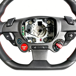 <span class=keywords><strong>Volant</strong></span> en fibre de carbone sèche pour <span class=keywords><strong>Ferrari</strong></span> <span class=keywords><strong>458</strong></span> 488 F8 Tributo 296 GTB Alcantara LED RPM Racing - Product Image 4