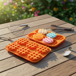 <span class=keywords><strong>Molde</strong></span> <span class=keywords><strong>de</strong></span> Silicona Desechable WQS para Pasteles y Galletas, Diseño Circular <span class=keywords><strong>de</strong></span> 6 Cavidades para Waffles, Origen Guangdong - Product Image 1