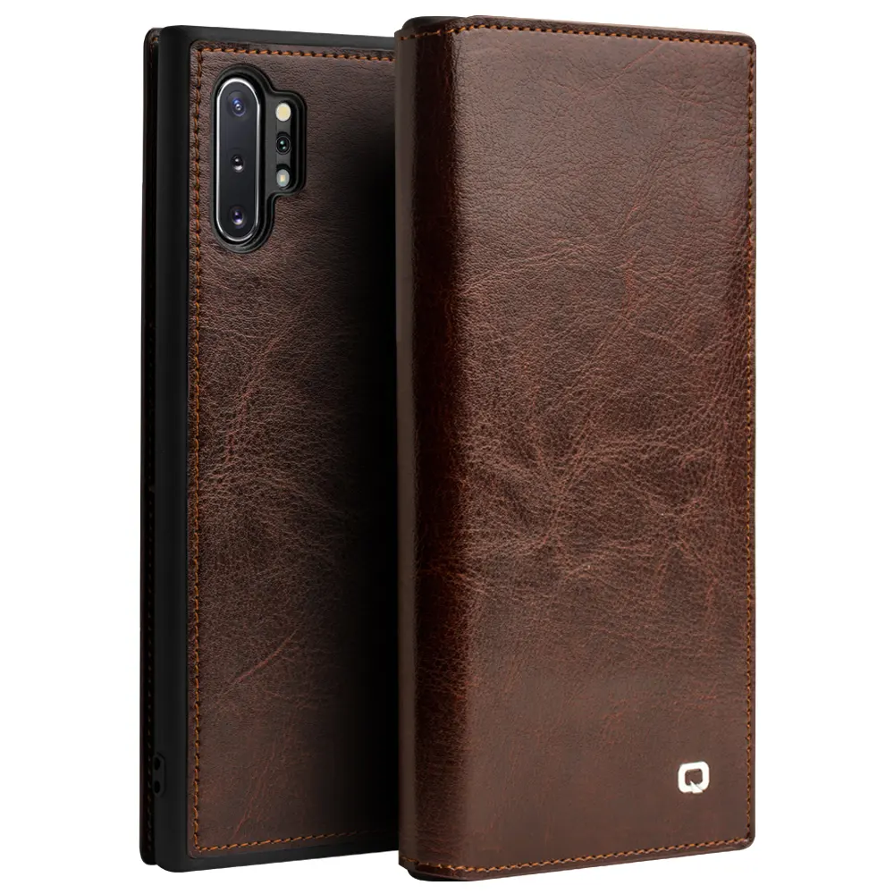 QIALINO Luxury Genuine Leather For Samsung Galaxy note 10 plus Case cover