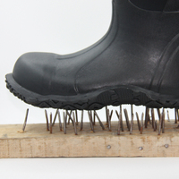 Bottes de sécurité anti-écrasement à embout d'acier OEM, semelle intermédiaire en acier anti-perforation, bottes de travail industrielles imperméables en néoprène