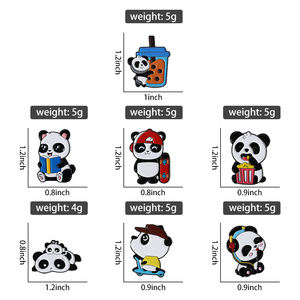 Lindo feliz Panda esmalte Pin lectura monopatín escuchar música dibujos animados Animal broches solapa insignia joyerí<span class=keywords><strong>a</strong></span> regalos para amigos - Product Image 6