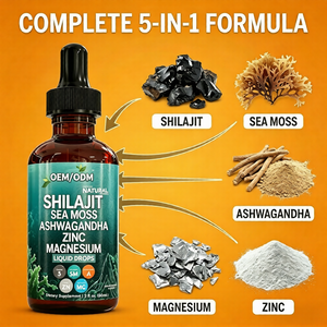 Suplemento Dietético OEM GMP con Shilajit, Musgo Marino, Ashwagandha y Magnesio en Gotas, Etiqueta Privada, Fórmula Personalizada, Sabor y Empaque a Medida - Product Image 3
