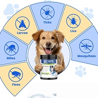ODM/OEM Marque Privée Friandises Tendres Anti-Puces et Tiques pour Chiens, Huile de Poisson, Vitamines, Levure de Bière, Minéraux, Soutien Immunitaire, Santé Articulaire