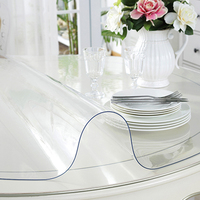Nappe de table ronde transparente en PVC super claire de 1,5 mm, imperméable et anti-taches, pour la fabrication de housses de table DIY, table à manger