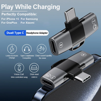 Adaptateur Répartiteur Audio OTG Double USB Type C PD 15W pour Casque et Jack Type C, Compatible iPhone 17 Pro Max Samsung Xiaomi