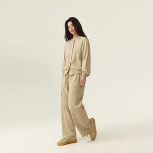 <span class=keywords><strong>Resimple</strong></span>-Sudadera de cuello sencillo para mujer, Top abotonado regular con cuello levantado, tejido de algodón para la temporada de otoño - Product Image 3